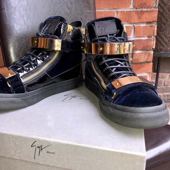 Giuseppe Zanotti Navy velvet May London High-top - Picture 4 of 8